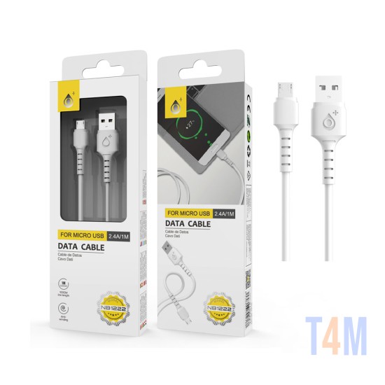 CABLE MICRO DATOS ONEPLUS NB1222 2,4A 1M BLANCO